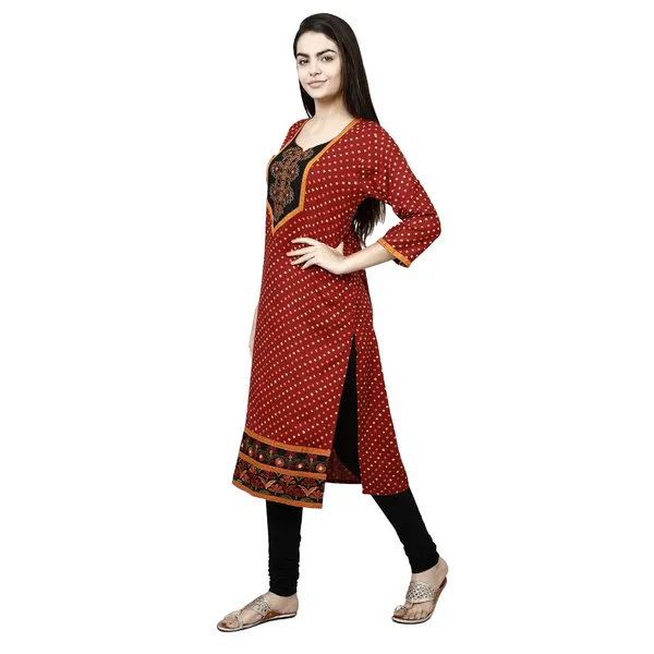 Red_Premium_Rayon_Straight_Kurta_For_Women