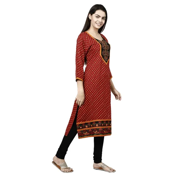 Red_Premium_Rayon_Straight_Kurta_For_Women