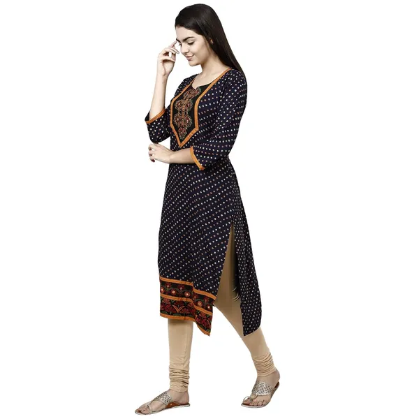 Blue_Premium_Rayon_Straight_Kurta_For_Women