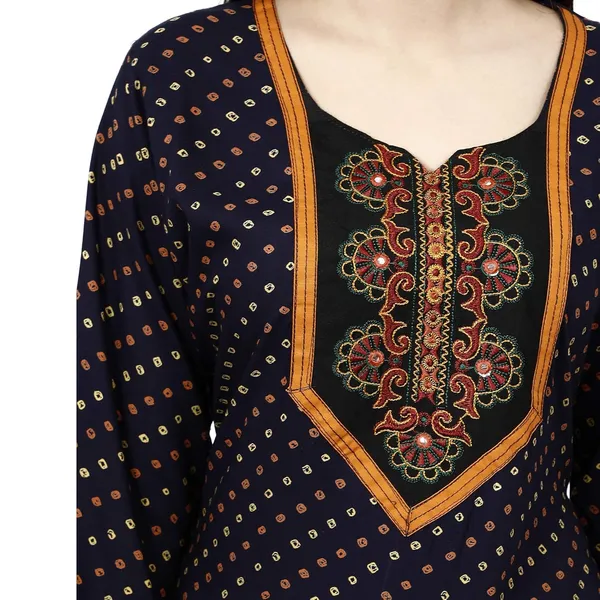 Blue_Premium_Rayon_Straight_Kurta_For_Women