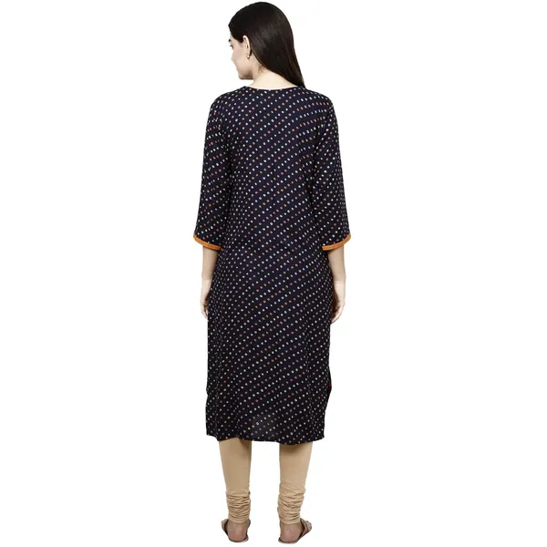 Blue_Premium_Rayon_Straight_Kurta_For_Women