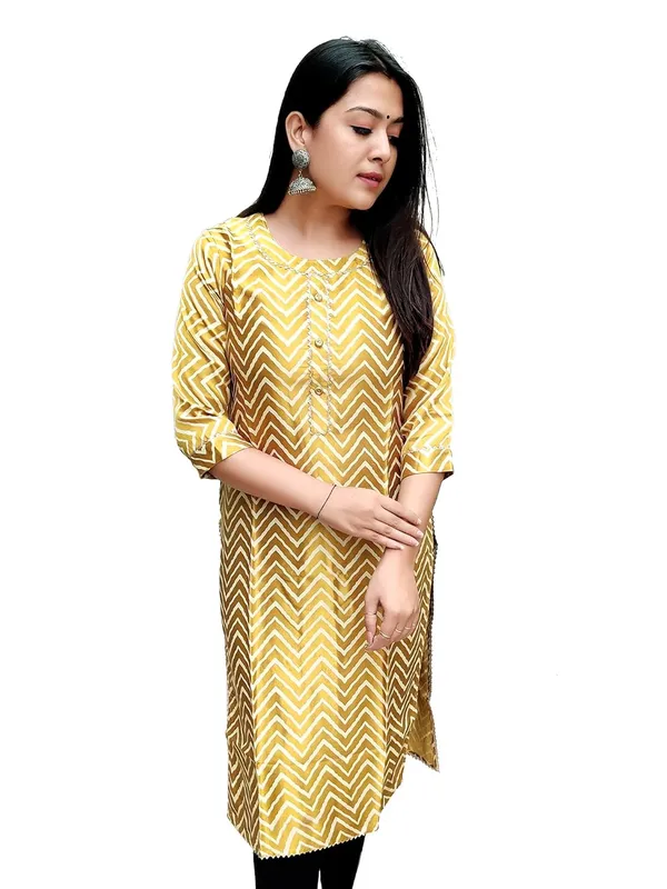 Mustard_Premium_Mashru_Leriya_Straight_Long_Kurti_For_Women