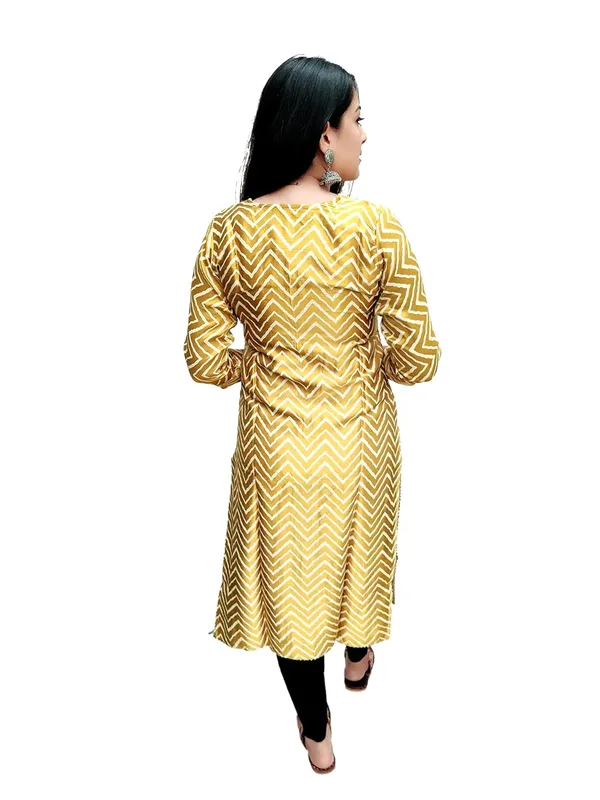 Mustard_Premium_Mashru_Leriya_Straight_Long_Kurti_For_Women