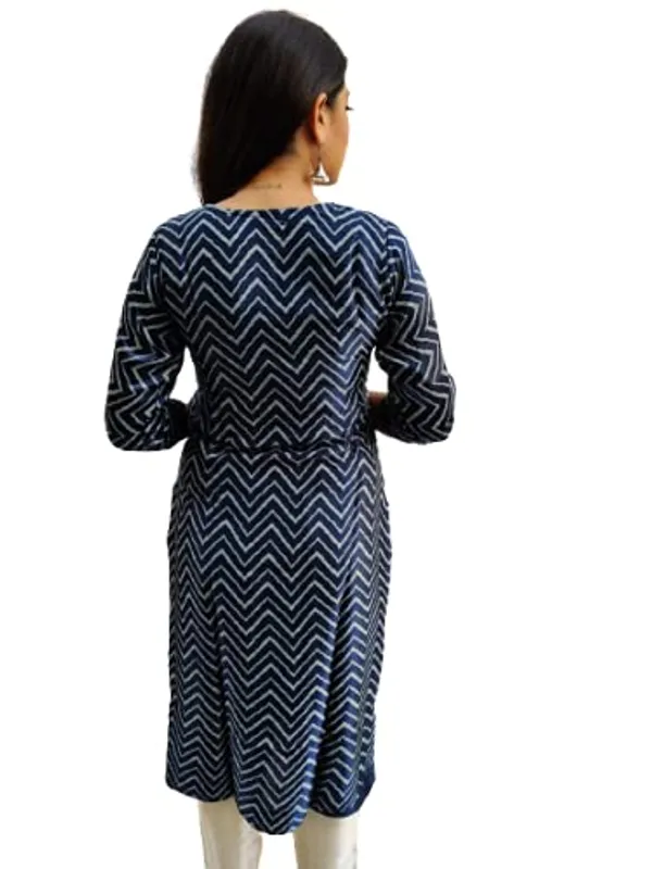 Navy_Blue_Premium_Mashru_Leriya_Straight_Long_Kurti_For_Women