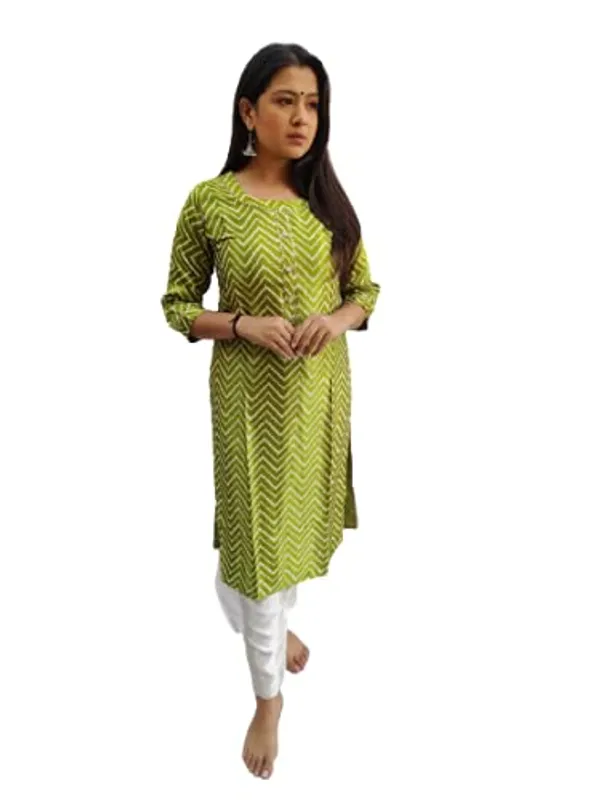 Parrot_Premium_Mashru_Leriya_Straight_Long_Kurti_For_Women