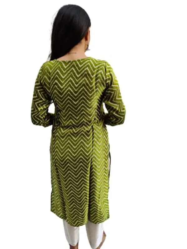 Parrot_Premium_Mashru_Leriya_Straight_Long_Kurti_For_Women