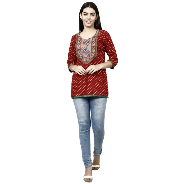 Red_Premium_Rayon_Straight_Kurta_For_Women