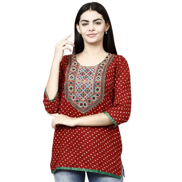 Red_Premium_Rayon_Straight_Kurta_For_Women