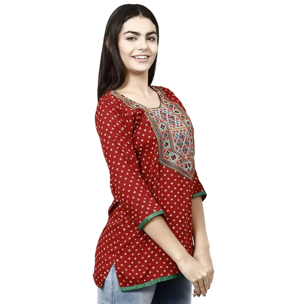Red_Premium_Rayon_Straight_Kurta_For_Women