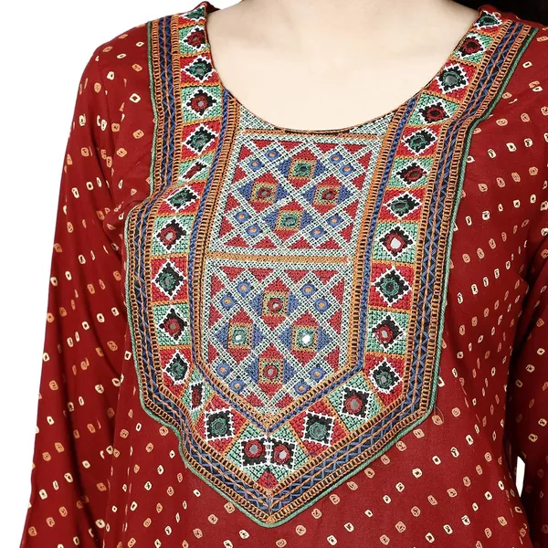 Red_Premium_Rayon_Straight_Kurta_For_Women