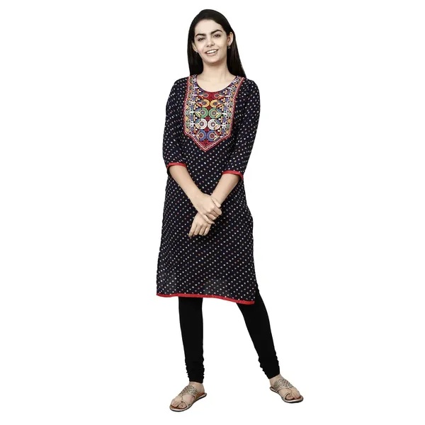 Blue_Premium_Rayon_Kurta_For_Women