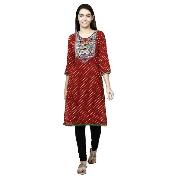 Red_Premium_Rayon_Straight_Kurta_For_Women
