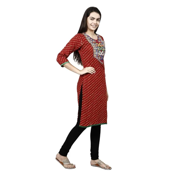 Red_Premium_Rayon_Straight_Kurta_For_Women