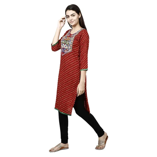 Red_Premium_Rayon_Straight_Kurta_For_Women