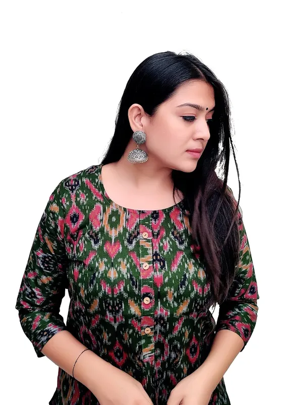 Green_Premium_Cotton_Straight_Short_Kurti_For_Women
