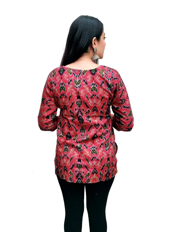 Maroon_Premium_Cotton_Straight_Short_Kurti_For_Women