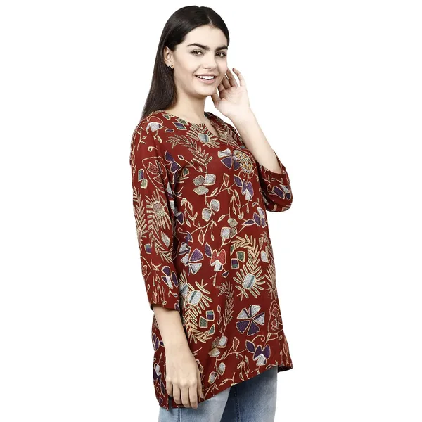 Orange_Premium_Rayon_Straight_Kurta_For_Women