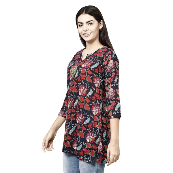 Red_&_Blue_Premium_Rayon_Straight_Kurta_For_Women