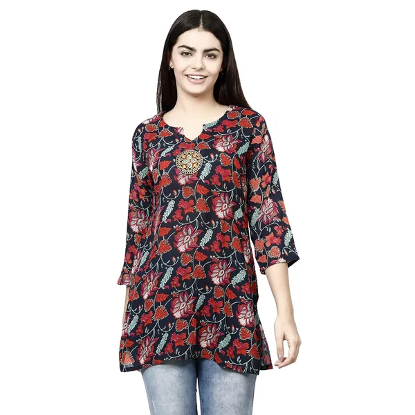 Red_&_Blue_Premium_Rayon_Straight_Kurta_For_Women