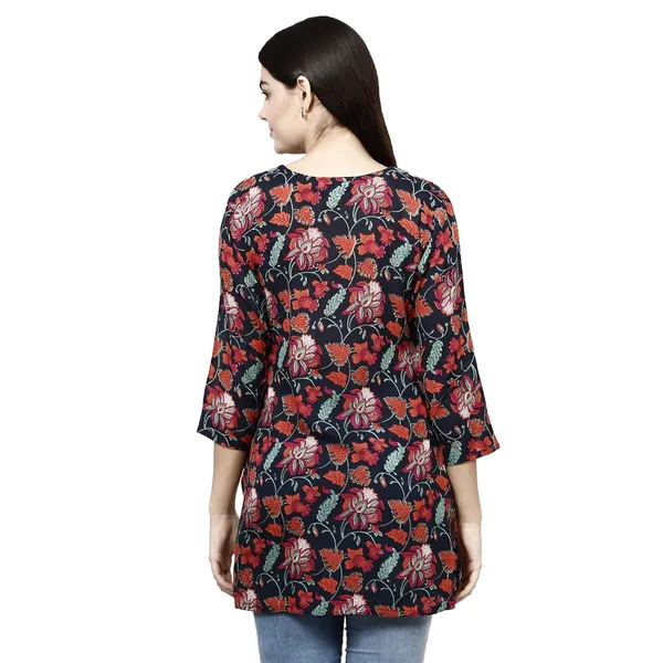 Red_&_Blue_Premium_Rayon_Straight_Kurta_For_Women