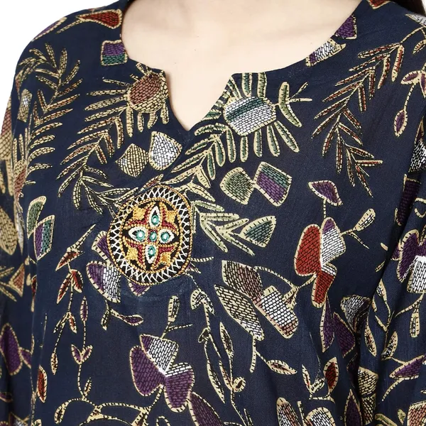 Dark_Blue_Premium_Rayon_Straight_Kurta_For_Women