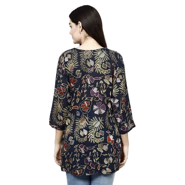 Dark_Blue_Premium_Rayon_Straight_Kurta_For_Women
