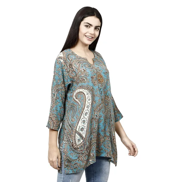 Sky_Blue_Premium_Rayon_Straight_Kurta_For_Women