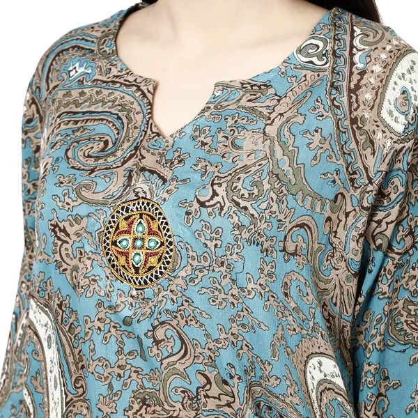 Sky_Blue_Premium_Rayon_Straight_Kurta_For_Women