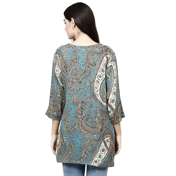 Sky_Blue_Premium_Rayon_Straight_Kurta_For_Women