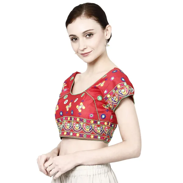 Red_Premium_Saree_Blouse_For_Women_&_Girls