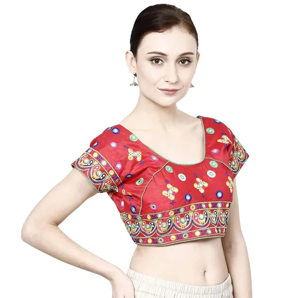 Red_Premium_Saree_Blouse_For_Women_&_Girls