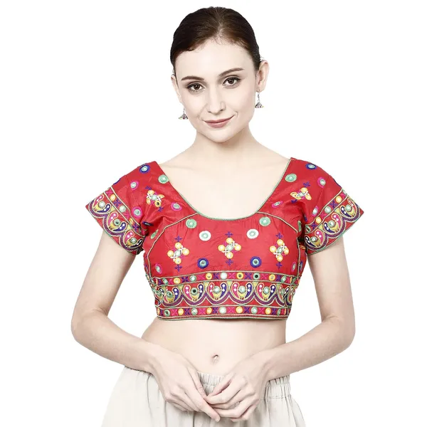 Red_Premium_Saree_Blouse_For_Women_&_Girls