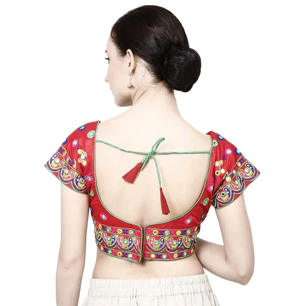 Red_Premium_Saree_Blouse_For_Women_&_Girls
