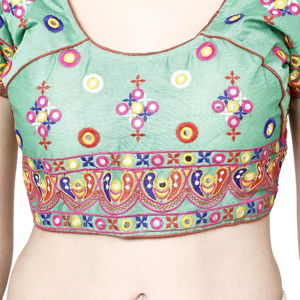 Green_Premium_Saree_Blouse_For_Women_&_Girls