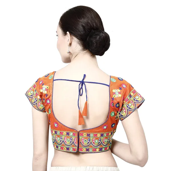 Orange_Premium_Saree_Blouse_For_Women_&_Girls