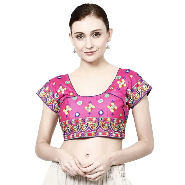 Pink_Premium_Saree_Blouse_For_Women_&_Girls