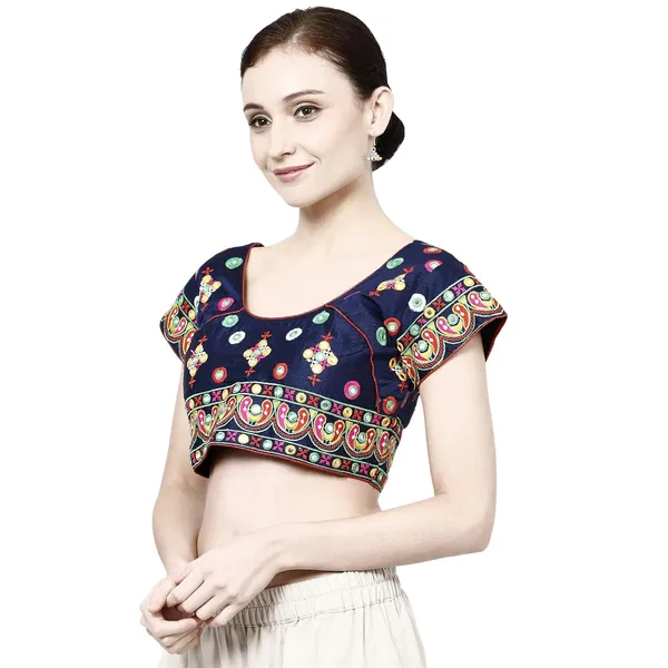 Blue_Premium_Saree_Blouse_For_Women_&_Girls