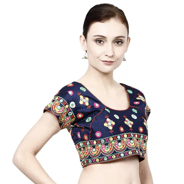 Blue_Premium_Saree_Blouse_For_Women_&_Girls