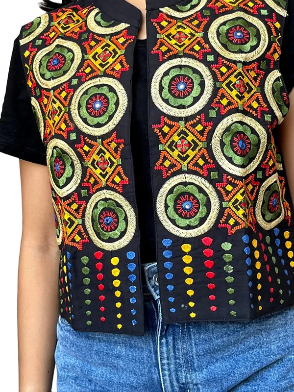 Black_Premium_Embroiderd_Ethnic_Shrug_Or_Jacket_|_Special_Embroidered_Cotton_Koti/_Jacket/_Waist_Coat