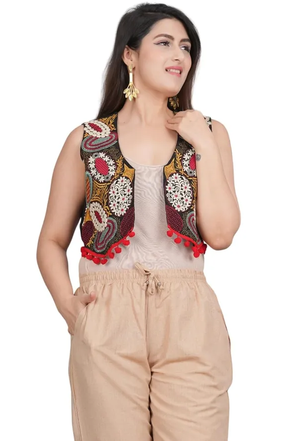 Black_Premium_Embroiderd_Ethnic_Shrug_Or_Jacket_|_Special_Embroidered_Cotton_Koti/_Jacket/_Waist_Coat