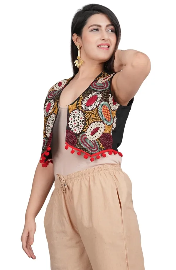 Black_Premium_Embroiderd_Ethnic_Shrug_Or_Jacket_|_Special_Embroidered_Cotton_Koti/_Jacket/_Waist_Coat
