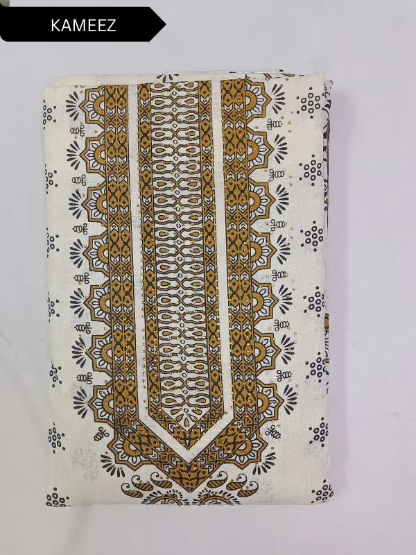 White_&_Golden_Indo_Cotton_Printed_Unstitched_Dress_Material