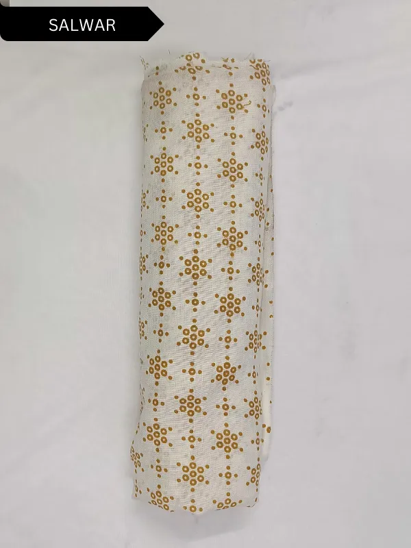 White_&_Golden_Indo_Cotton_Printed_Unstitched_Dress_Material