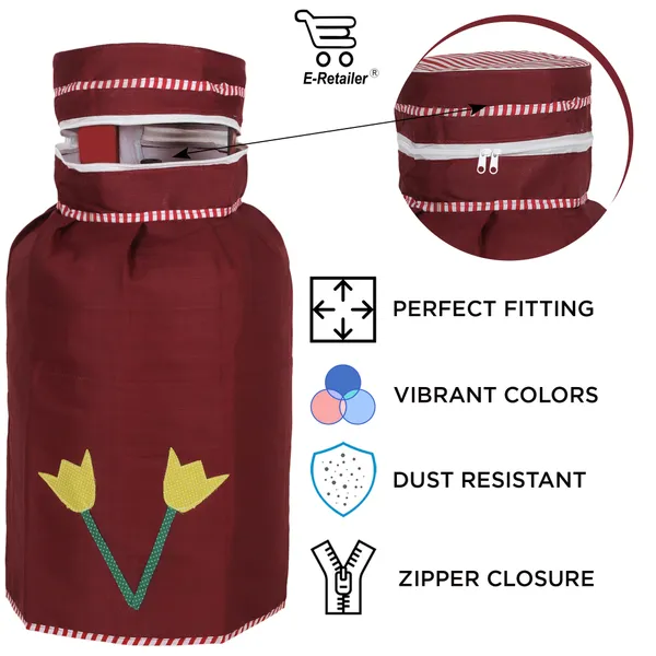 3_Layered_LPG_Cylinder_Covers_With_Zip_Enclosure_Pack_of_2_Pcs._(Material-_Cotton,_Color-_Red,_Size-26x14_Inches)