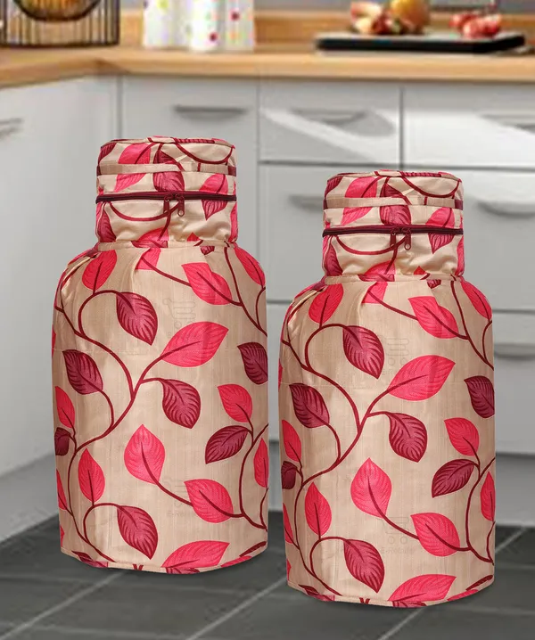 3_Layered_LPG_Cylinder_Covers_With_Zip_Enclosure_Pack_of_2_Pcs._(Material-_Polyester,_Color-_Red,_Size-26x14_Inches)