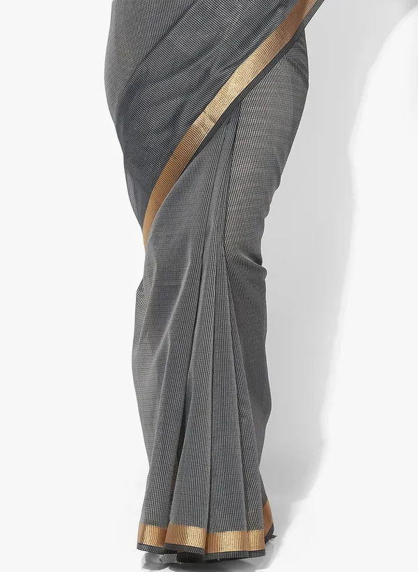 Grey_Silk_Blend_Banarasi_Sarees_For_Women