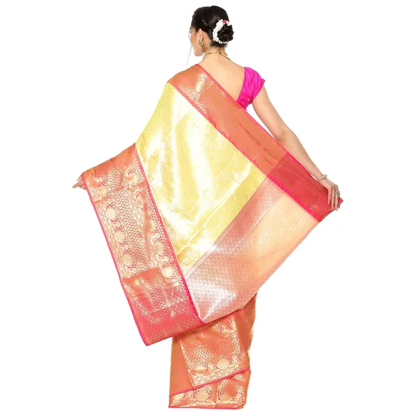 Yellow_Kanchi_Silk/Brocade_Banarasi_Sarees_For_Women
