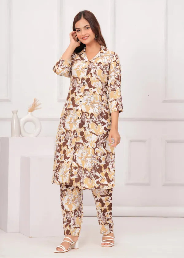 Chic_Collared_Printed_Cord_Set