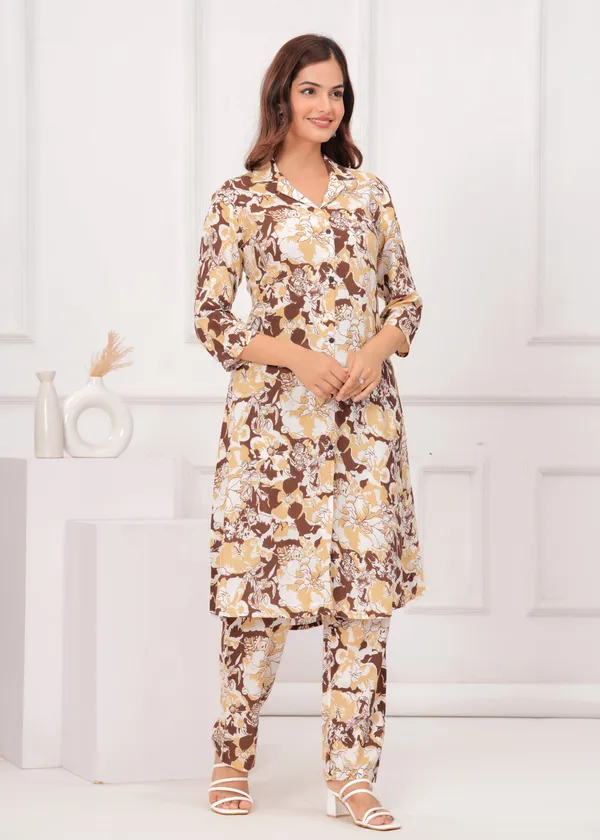 Chic_Collared_Printed_Cord_Set
