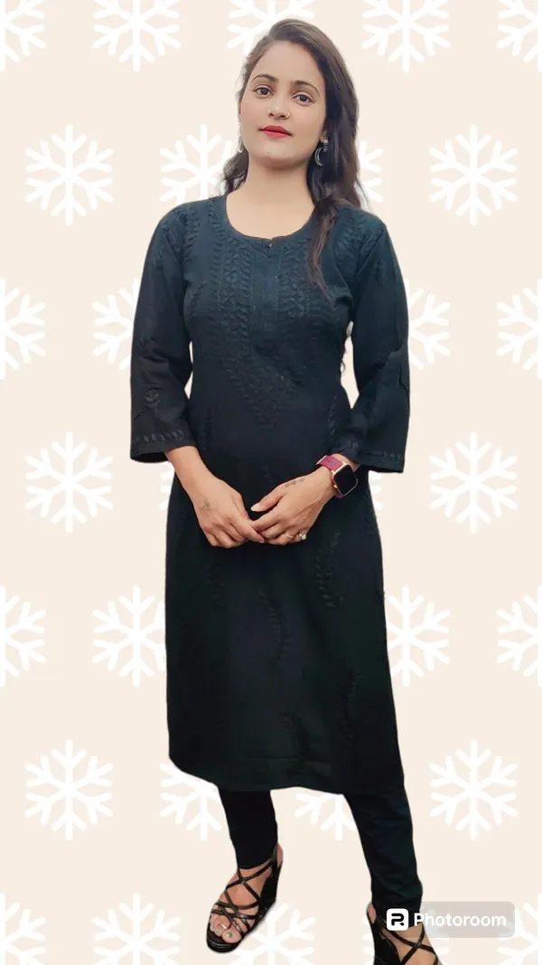 Black_Premium_Chikankari_Modal_Kurti_Kurti_With_Thread_Work_For_Women